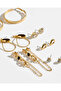 Women Gold Embellished Earrings Set (6 Pairs) - 2