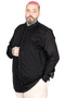 Mode XL Large Size Men's Long Sleeve Linen Shirt 20396 Black - 2
