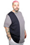 Mode XL Large Size Men's Parted Md08 T-Shirt U22134 Fume - 3