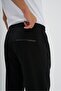 Black Men's Sweatpants Breathable Regular Fit Elastic Adjustable Waist - 6