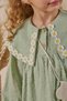 Girl's Baby Collar Muslin Dress with Bag Green - 5
