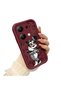 Redmi Note 13 Pro 4g Compatible Claret Red Silicone Shockproof Case with Lens Protection and Mickey Pattern - 3