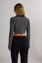 Long Sleeve Jacket Collared Crop Knitted Jacket - 2