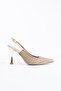 Yatlika open back woven stone embellished women's evening shoes - nude satin - 2