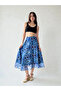 Valerie Chiffon Flared Lined Long Women's Skirt Blue - 2