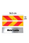 (1 Pair) Metal Plate 14 cm X 56 cm Tüvtürk Compatible E37 Reflective Truck Rear Reflectance - 3