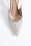 Elfirte Floral Stone Women's Evening Dress Heeled Shoes Gold - 3