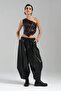 Women's Leather One-Shoulder Zipper Detailed Design Crop Blouse - 5