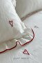 Esen Duvet Cover Set Embroidered 100% Cotton Heart Patterned Cream Double - 3