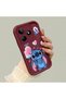 Realme Note 50 4g Compatible Claret Red Silicone Shockproof Case with Lens Protection and Stitch Pattern