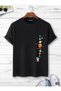 Unisex Cotton Black Oversized Printed Crewneck T-Shirt