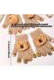 Cute Bear & Capybara Plush Girls' Gloves Winter Gloves with Capybara Charm - 5