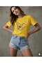 Heart and Tulips Printed Women's Crew Neck Tshirt