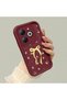 Infinix Smart 8/8 Pro Compatible Claret Red Silicone Shockproof Lens Protected Bow Pattern Case