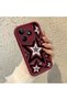 Realme Note 50 4g Compatible Claret Red Silicone Shockproof Lens Protected Star Pattern Case