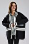 Women's Denim Fabric Garnished Long Sleeve Design Jacket Cardigan - 2