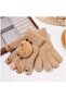 Cute Bear & Capybara Plush Girls' Gloves Winter Gloves with Capybara Charm - 4