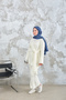 Women's Side Tie Detailed Knitwear Set Ecru - 2