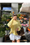 Women's Yellow Crew Neck Long Sleeve Oversize Soft Textured Knit Sweater - 5