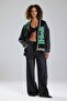 Women's Knitwear Denim Fabric Garnished Design Jacket Cardigan - 4
