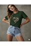 Heart and Tulips Printed Women's Crew Neck Tshirt