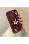 Samsung Galaxy A16 Compatible Burgundy Silicone Shockproof Star Pattern Case with Lens Protection