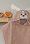 100% Cotton Baby & Kids Poncho Bath and Beach Towel with Hooded Embroidered Figures - 3