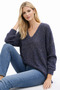 Park Moda Women's Silvery V-Neck Angora Italian Sweater - 2