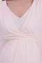 New Season Powder Woven Summer Short Sleeve V-Neck Lace Striped Maternity Maternity Dressing Gown Nightgown Set - 6