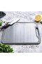Cutting Board - Stainless Steel Cutting Board with Plastic Frame and Satin Surface with Non-Slip Feet