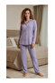 Women's Shirt with Collar and Buttons, Fleece 2-Piece Set