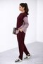 Women's Round Neck Striped Shirt Detail Tricot Modal Top and Bottom Set - 2