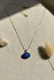 Natural Stone Design Middle Zircon Stone Premium Steel Necklace