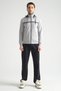 Gray Premium Stand Collar Comfortable Fit Classic Leg Men's Tracksuit Set - 5