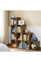 VASAGLE 10 Cube Wooden Storage Unit with Staircase Design - Freestanding Bookcase - Dark Hunton Oak - 7