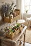 ®   2-Piece Wall-Mounted Plastic Rattan Organizer – Rectangular Wicker-Look Kitchen Shelf Basket, B - 3