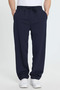 Men's Navy Blue Cotton Baggy Fit Comfortable Cut Knitted Sweatpants with Lace-Up Waist and Side Pockets