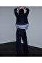 Kontrast bel wide leg pantolon - 7