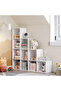 VASAGLE 10 Cube Wooden Storage Unit with Staircase Design - Freestanding Bookcase - White - 7