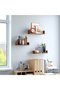 VASAGLE U-Shaped Floating Wall Shelves Set of 3 Wooden Cube Shelves - Dark Hunton Oak - 5