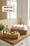 ®   2-Piece Wall-Mounted Plastic Rattan Organizer – Rectangular Wicker-Look Kitchen Shelf Basket, B - 5