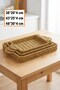 ®   Interlocking Set of 3 Rectangular Plastic Rattan Trays – Wicker Look Multi-Purpose Serving Tray - 5