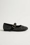 Black and White Stone Ballet Flats 7040 - 2