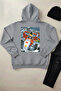 Pi̇lot - Unisex Hooded Kangaroo Pocket 3 Thread Puff (with Fleece Inside) Sweatshirt