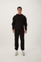 Men's Hooded Kangaroo Pocket Sweatshirt Black - 2