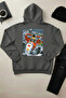 Pi̇lot - Unisex Hooded Kangaroo Pocket 3 Thread Puff (with Fleece Inside) Sweatshirt