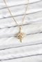 316L Steel Gold Color Zircon Stone Polar Star Model Women's Necklace - 2