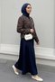 Ethnic Pattern Jacket Skirt Navy Blue Set - 2