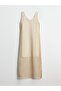Lcwaikiki Classic White V-Neck Openwork Knitwear Dress - 6