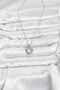 316L Steel Chain Silver Color Heart Model Zircon Stone Women's Necklace - 2